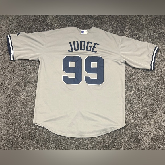 New York Yankees Aaron Judge 99 Majestic Jersey Mens Size XL Gray MLB Stitched - Picture 7 of 9